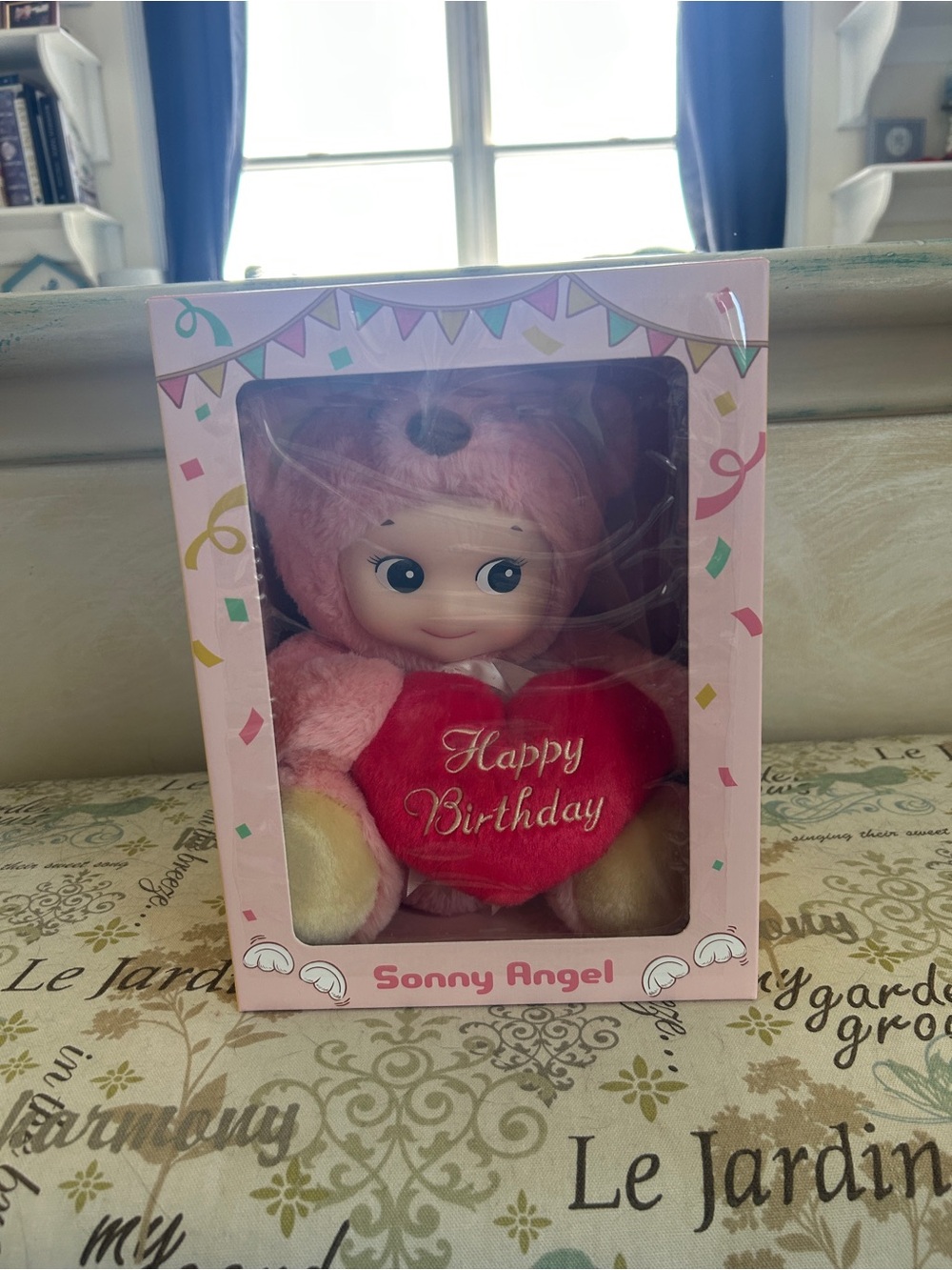 Sonny Angel Pink 'Happy Birthday' Plush Doll - Pink Heart Gift